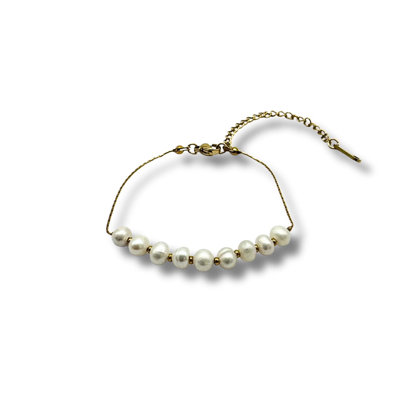 Pearl Chain Bracelet - Gold