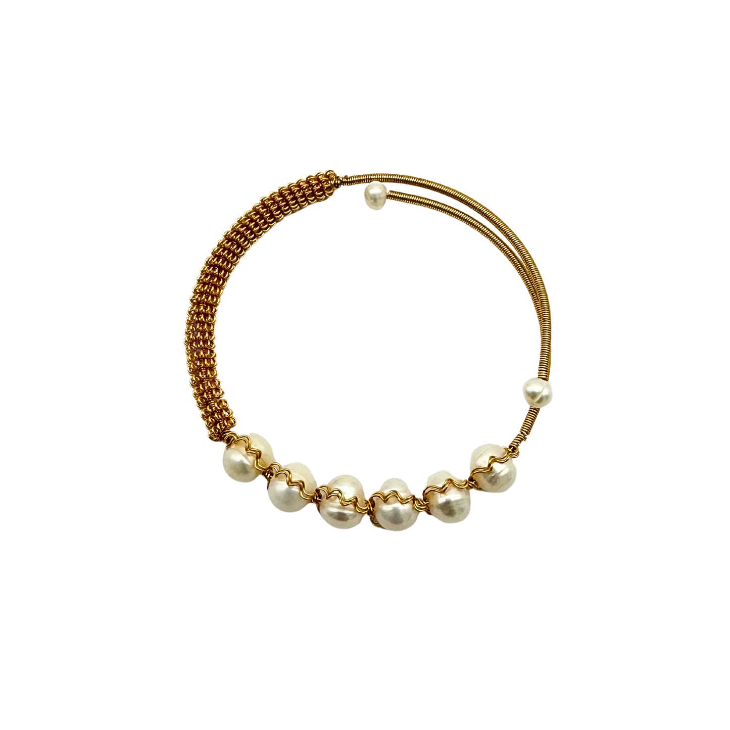 Wire Pearl Bangle