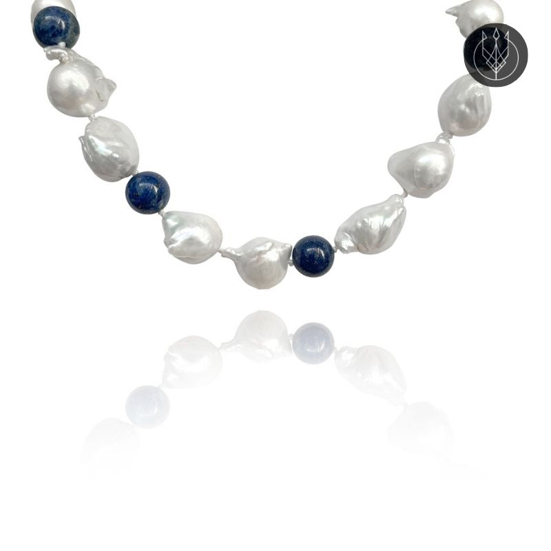 Midnight Lapis & Pearl Necklace – From the Lullu Atelier