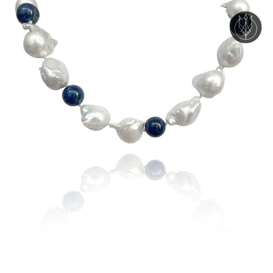 Midnight Lapis & Pearl Necklace – From the Lullu Atelier