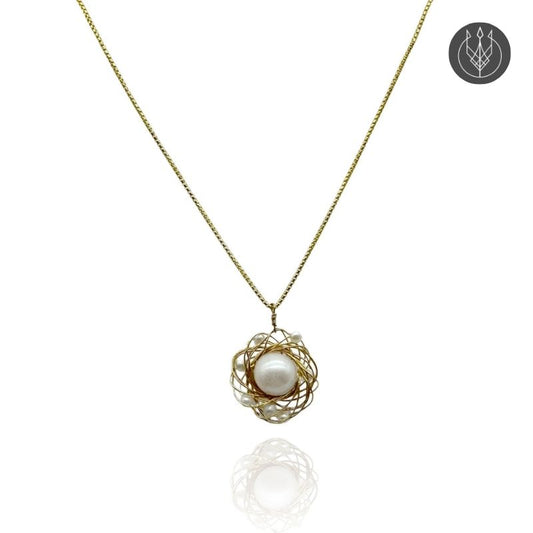 Golden Wire Chain Pearl Necklace – From the Lullu Atelier