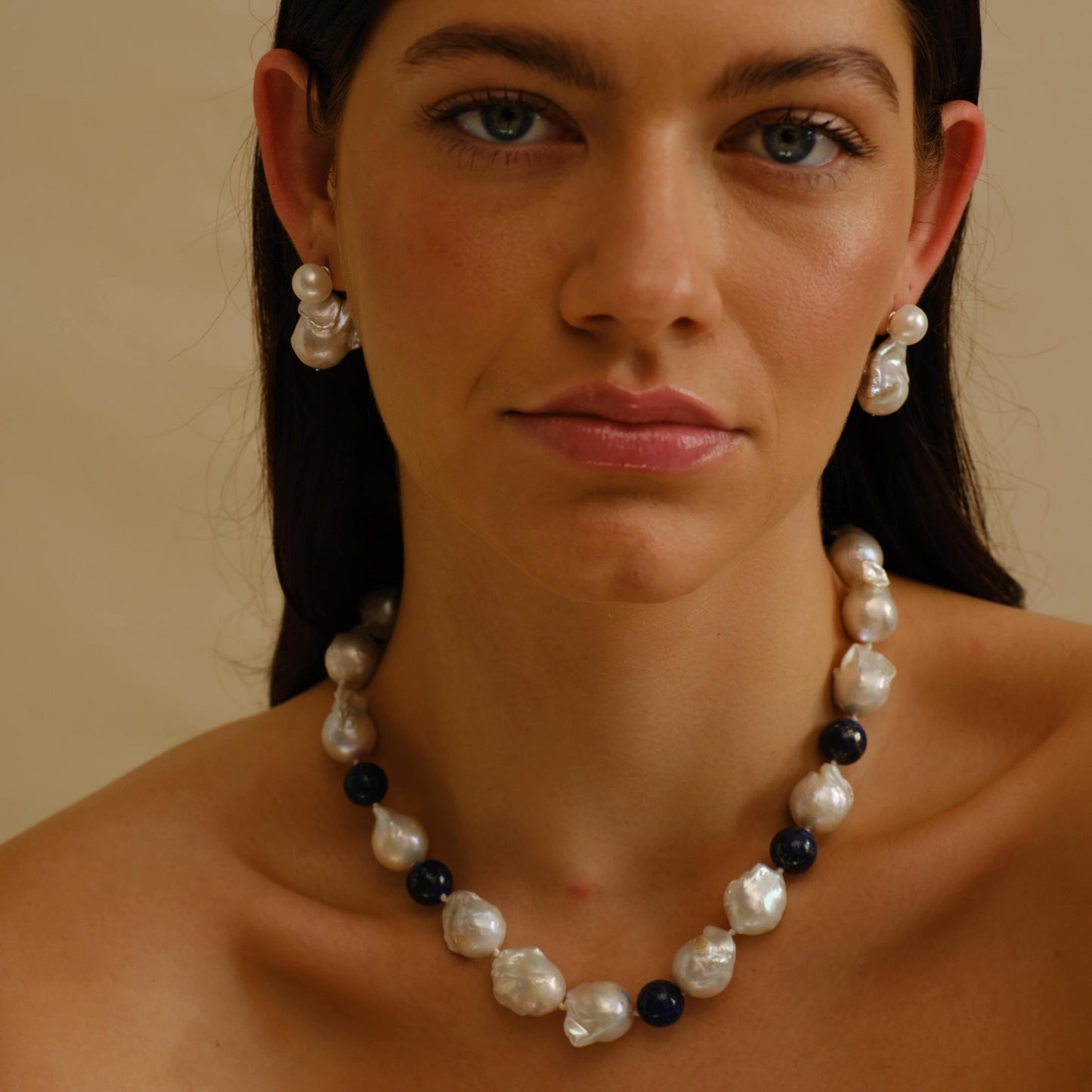Midnight Lapis & Pearl Necklace – From the Lullu Atelier