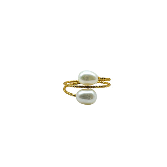 Pearl Coil Ring – White
