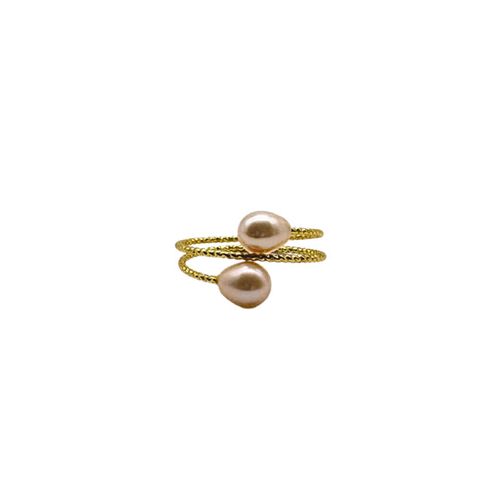 Pearl Coil Ring – Pink