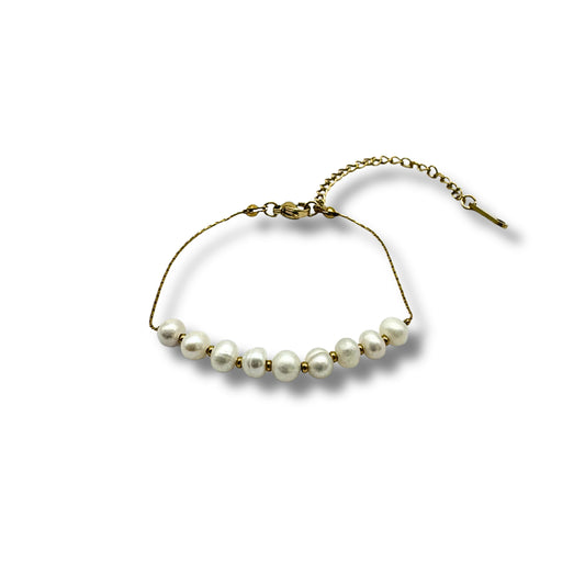 Pearl Chain Bracelet - Gold