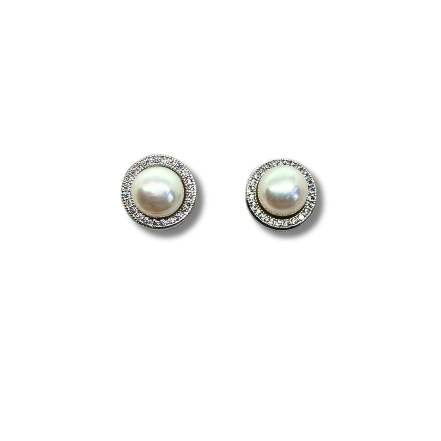 Sparkle Pearl Studs - White
