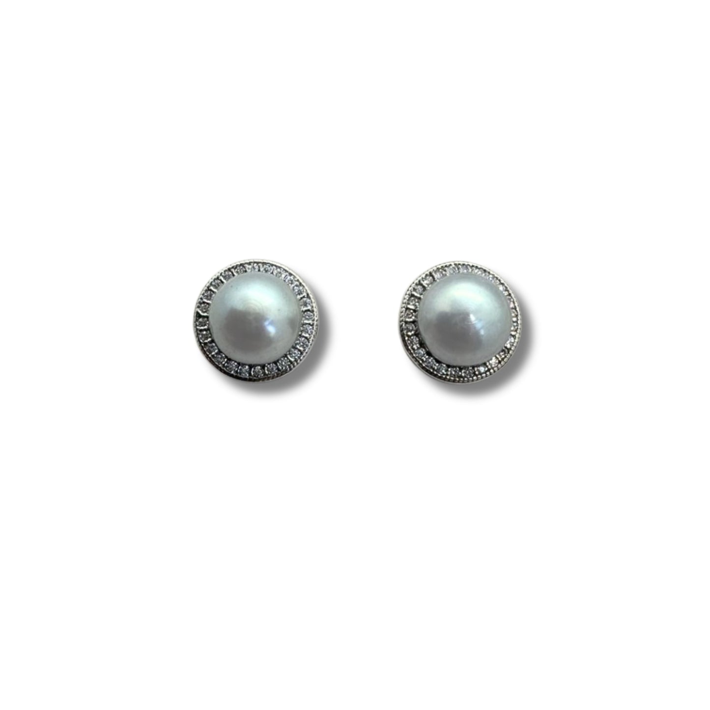 Sparkle Pearl Studs – Grey
