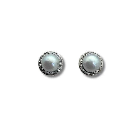 Sparkle Pearl Studs – Grey